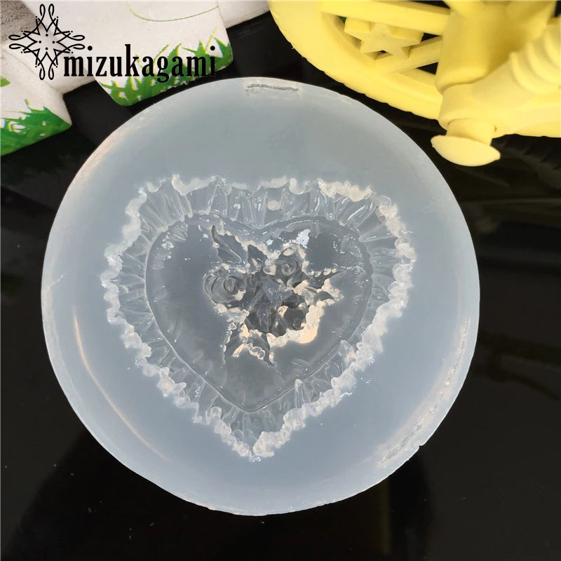 1pcs UV Resin Jewelry Liquid Silicone Mold Heart Flowers Resin Charms Pendant Molds For DIY Intersperse Decorate Making Jewelry