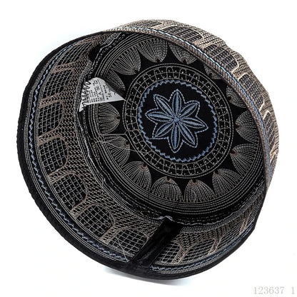 2023 Muslim Hat Cotton Embroidered Arab Men Prayer Hat Muslim Hijab Men Hijab Hat Saudi Arabia Islamic Jewish Indian Hat