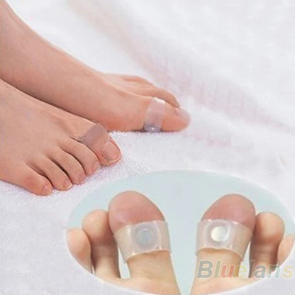 2Pcs Silicone Magnetic Foot Massage Toe Ring Durable Keep Slimming Health Circle