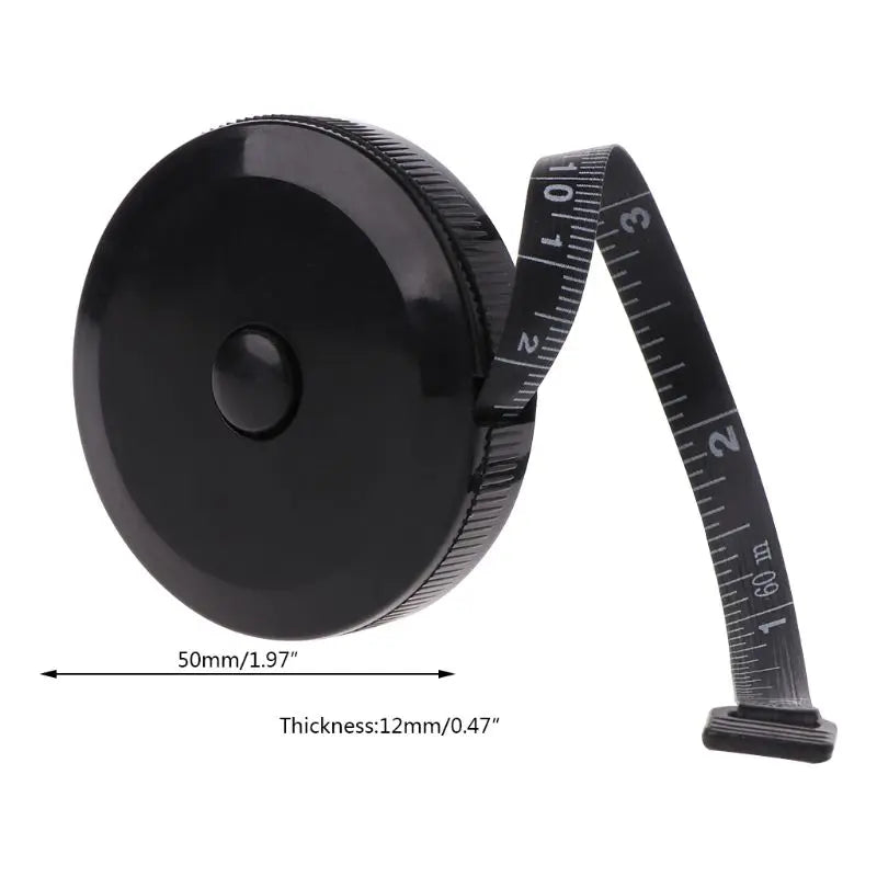 1.5m/60inch Black Tape Measures Dual Sided Retractable Tools Automatic ABS Flexible Mini Sewing Measuring Tape 19QB