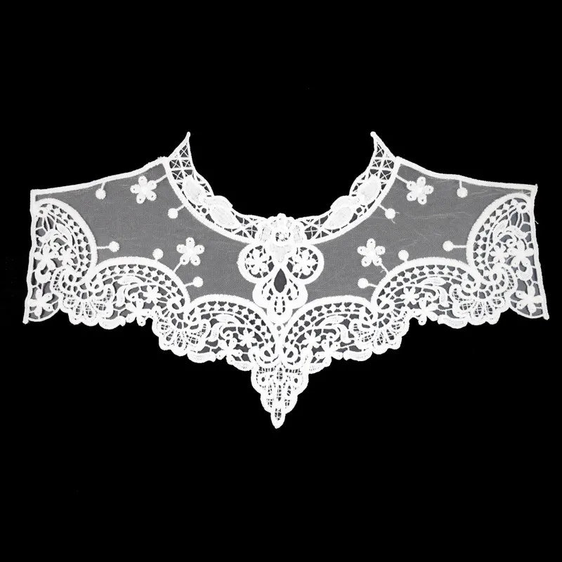 Dress Applique Lace Fabric Blouse Costume Decor Accessories DIY Neckline Collar Sewing Trims White Black