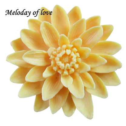 3D Beautiful Lotus chrysanthemum Flowers wedding cake decorating tools DIY baking fondant silicone mold soap mould T0158