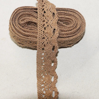 5 yard knitted pure Coffee brown cotton trim decoration DIY sewing curtain craft decoration 25-50mm lace tape