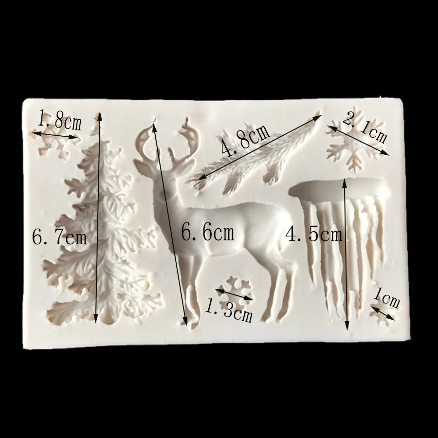 Aouke Christmas Elk Shaped Silicone Mold DIY Epoxy Christmas Series Cake Baking Decoration Chocolate Mold Elk Silicone Mold