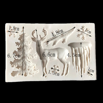 Aouke Christmas Elk Shaped Silicone Mold DIY Epoxy Christmas Series Cake Baking Decoration Chocolate Mold Elk Silicone Mold