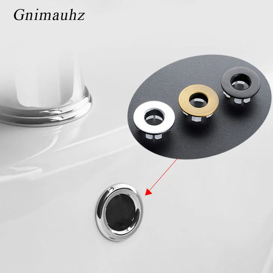 1Pcs Sink Hole Round Overflow Cover Ceramic Pots Plastic/Copper Insert Chrome Basin Sink overflow cover