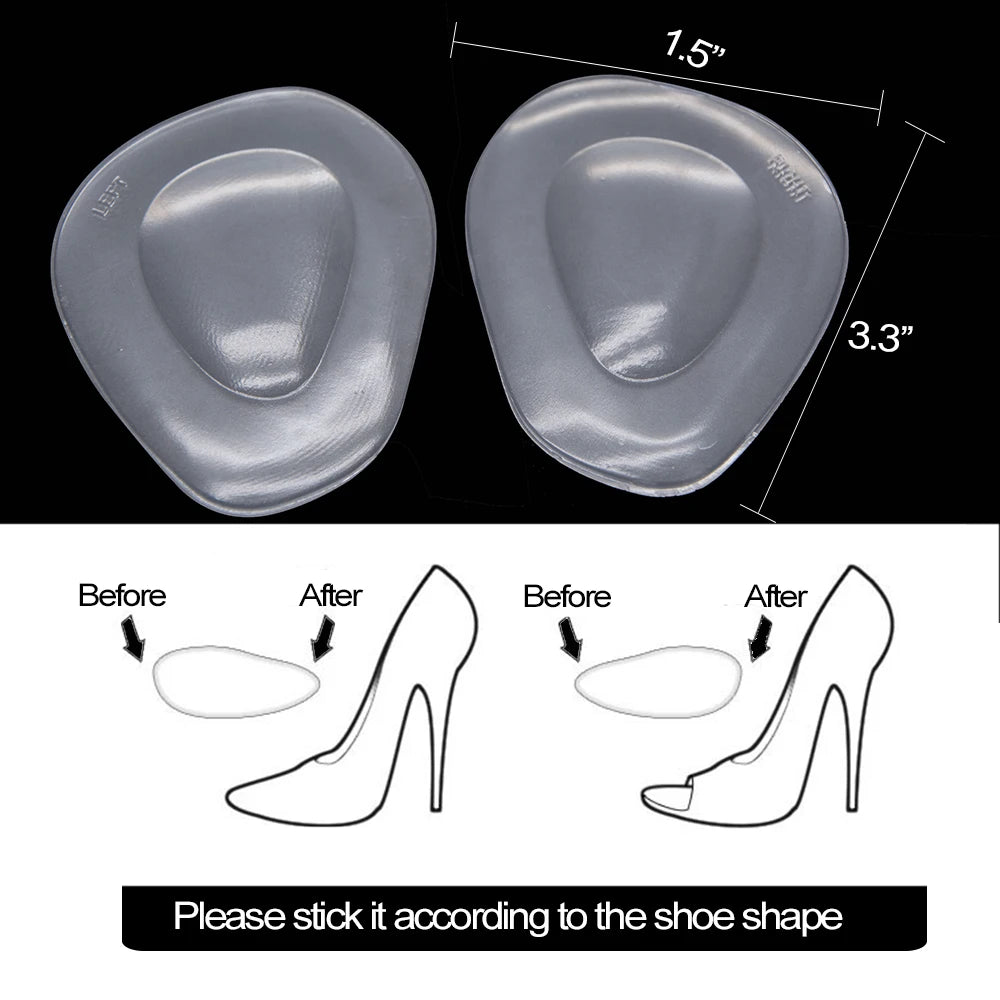 2pcs Sumifun Forefoot Shoe Pad Silicone Gel Non Slip Inserts Insoles  Arch Support Pads High Heel Elastic Cushion Orthotic C1424