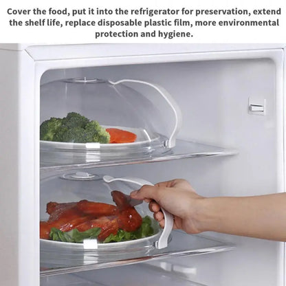 Microwave Oven Food Cover Heat Resistant Transparent Anti Sputtering Kitchen Cookware Parts Handle Reusable Airtight Food Covers