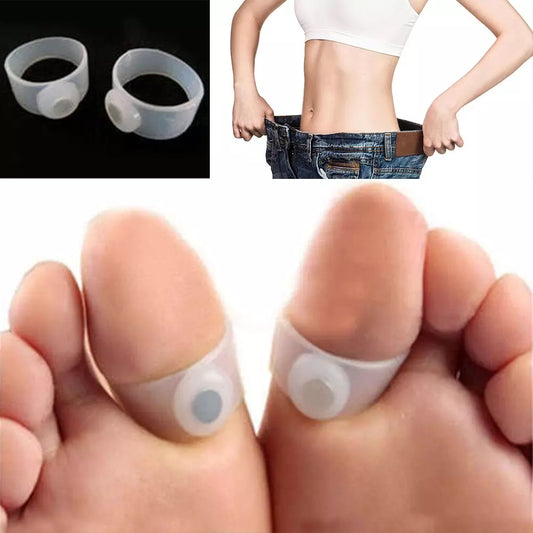 1 Pair Magnetic Therapy Toe Rings Lose Weight Keep Slimming Burn Fat Reduce Feet Massager Body Silicone Foot Massage Toe Rings