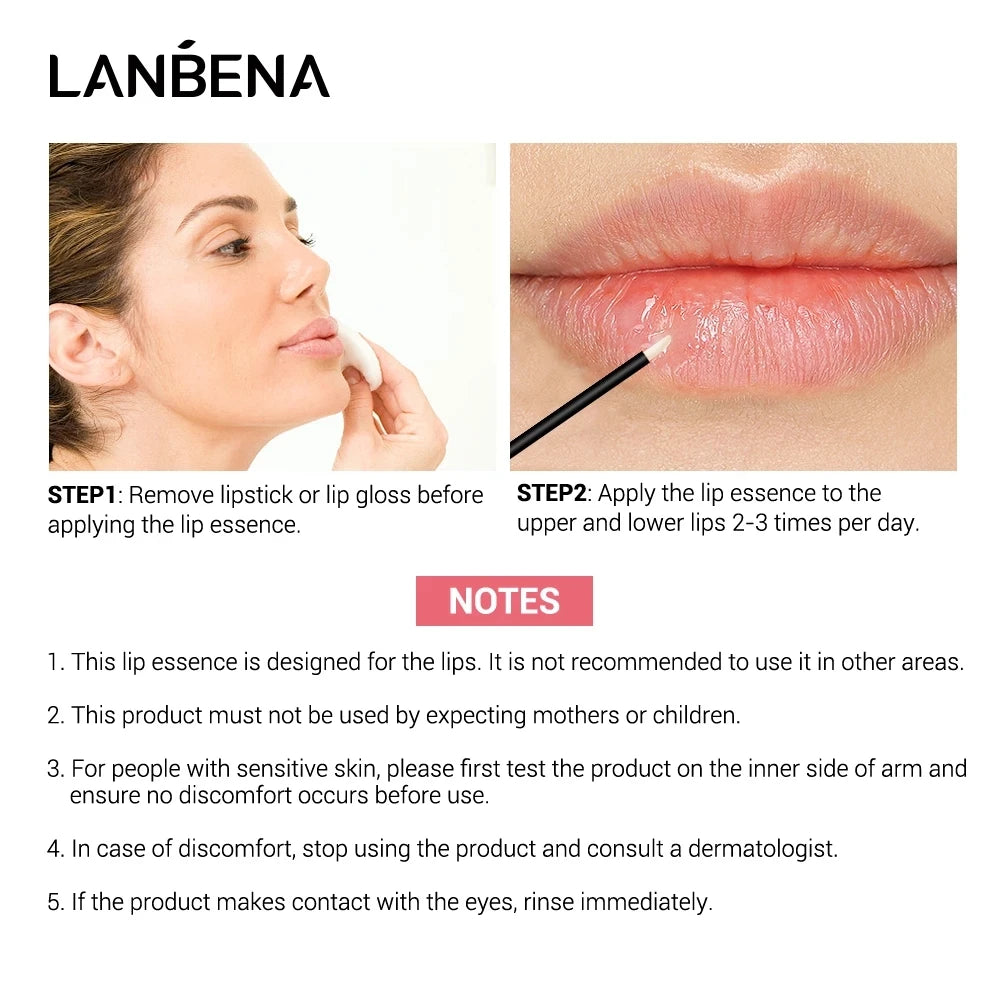 LANBENA  Lip Care Serum Lip Plumper Repairing Reduce Lip Mask Fine Lines Increase Moisturizing Lip Elasticity Beauty