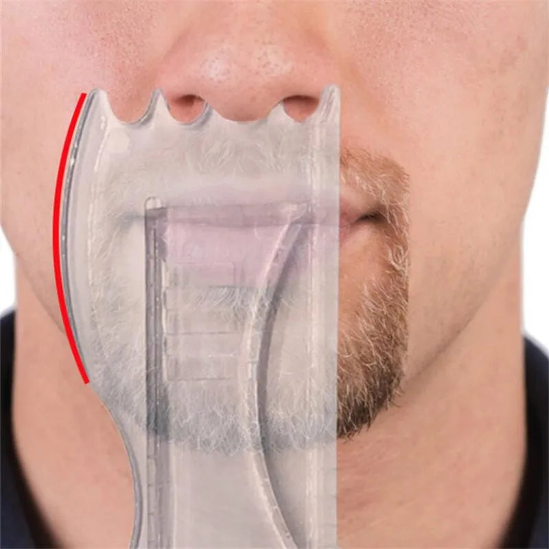 5 In 1 New Rotating Men Beard Shaping Styling Template Comb Stencil Transparent Hair Beards Trim Templates Face Beauty Tool