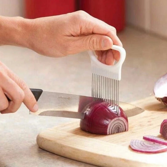 Onion Fork Tomato Onion Vegetables Slicer  Cutting Aid Holder Guide Slicing Cutter Safe Kitchen Utensils Good Helper