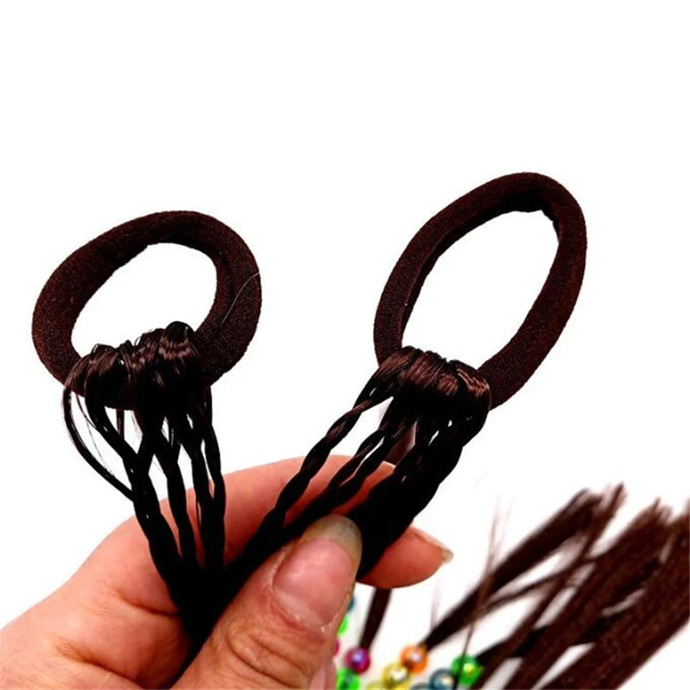 1pc Korean Style Children Rubber bands Wig Braids Multi-color Kids Elastics Hair Rope Girl Cute Hair Accessories