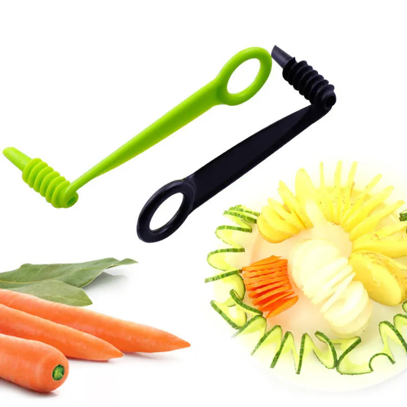 1pcs Manual Potato Tower Spiral Spiral Screw Slicer Carrot Cucumber Vegetables Spiral Knife Kitchen Tools Cocina Baking Cooking