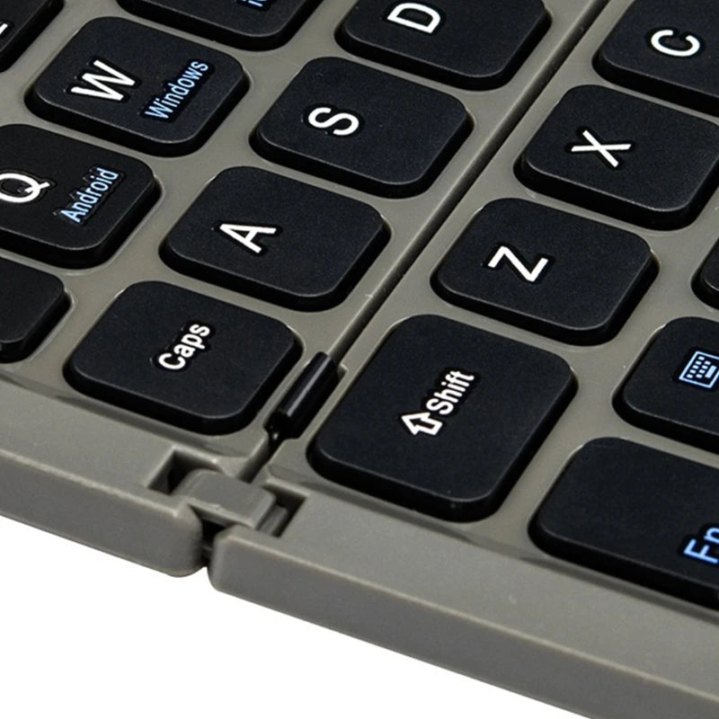 Mini Tri-Fold Keyboard Bluetooth-compatible Portable Foldable Wireless Keyboards Handheld for Tablets Smartphone Laptop