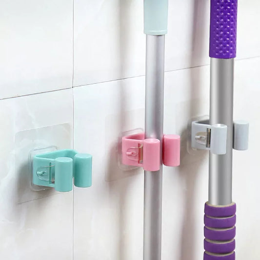 7x7cm Wall-mounted Mop Sturdy Household Bathroom Hook Rack Strong Suction Nailless Seamless Storage Broom Mop Rack TSLM1