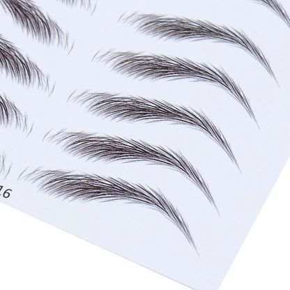 1 Sheet 4D Water-based Hair-liked Eyebrow Tattoo Sticker Waterproof Cosmetics Long Lasting Makeup False Eyebrows Stickers