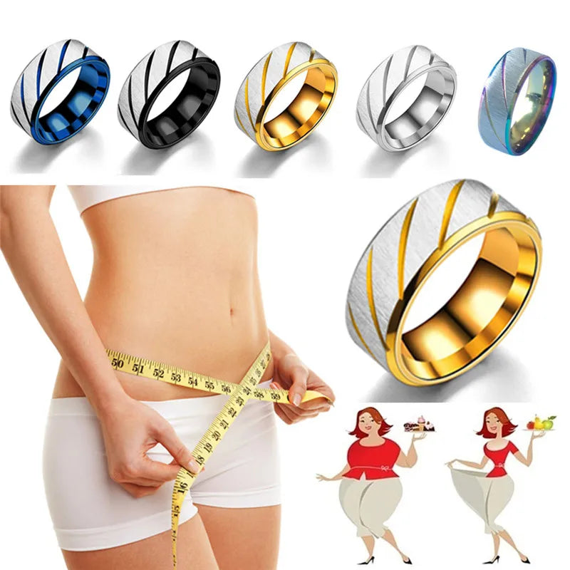 1PC Stimulating Acupoints Gallstone Ring Magnetic Health Care Ring Weight Loss Slimming Ring String Fitness Reduce Weight Ring