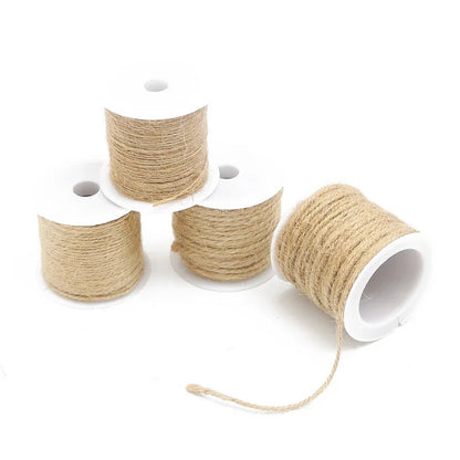 5-15m Natural Jute Twine Burlap String Hemp Rope Party Wedding Gift Wrapping Cords Thread DIY Scrapbooking Florists Craft Decor