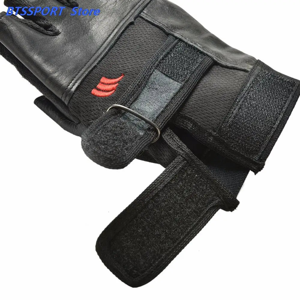 1Pair Men Black PU Leather Weight Lifting Gym Gloves Workout Wrist Wrap Sports Exercise Training Fitness Hot Sale