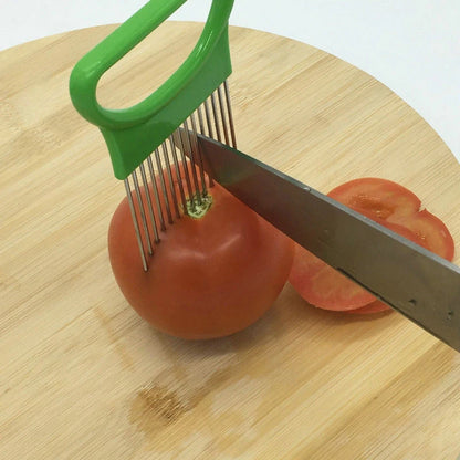 Onion Fork Tomato Onion Vegetables Slicer  Cutting Aid Holder Guide Slicing Cutter Safe Kitchen Utensils Good Helper