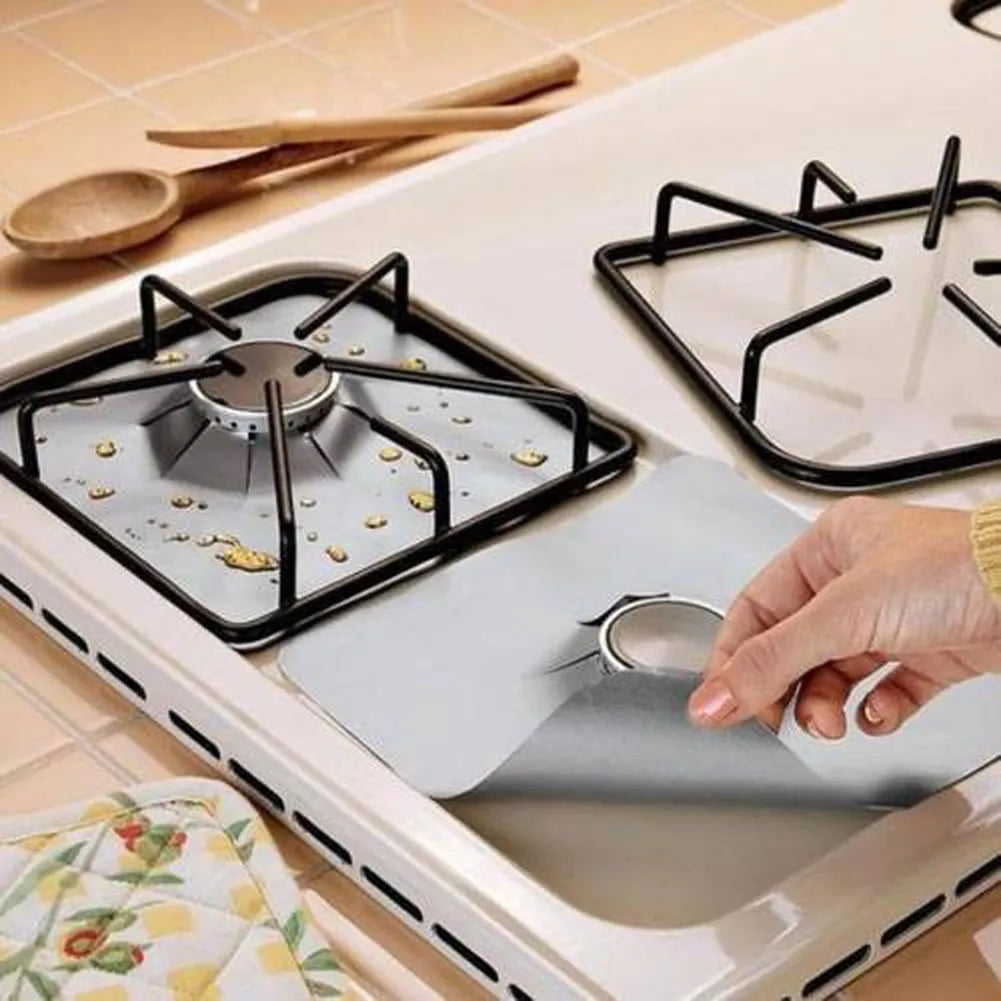 1-8 PCS Stove Protector Cover Gas Stove Protector Burner Cover Foil Stovetop Mat Pad Clean Liner For Kitchen Cookware Reusable