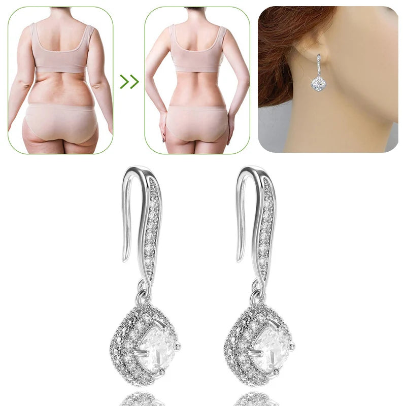 1 Pair Magnetic Slimming Earrings Lose Weight Body Relaxation Massage Slim Ear Studs Patch Health Jewelry