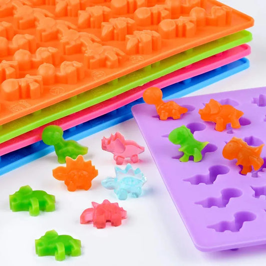 48 Cute Little Dinosaur Silicone Mold Chocolate Ice Tray Soft Candy DIY Kitchen Cake Tool Pastry Molds Party форма для выпечки