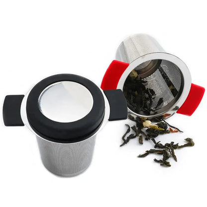 Stainless Steel Reusable Tea Infuser Basket Fine Mesh Tea Strainer With Handles Lid Tea and Coffee Filters for Loose Tea Leaf