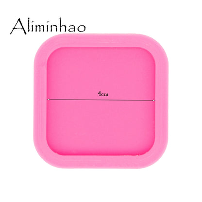DY0294 Shiny 1.5 Inch Square Hexagon Silicone Mold for Phone Socket Badge Reels DIY Diamond  Epoxy Silicon Resin Crafting Molds
