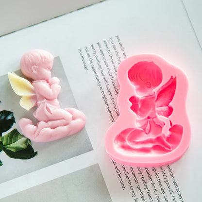 Praying Angel Mold Handmade DIY Soap Silicone Mold Chocolate Silicone Mold Cake Decorating Tools Wedding Decors Soap Form