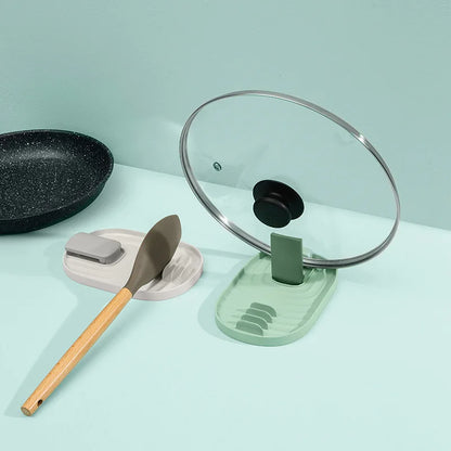 Multifunction Plastic Pot Lid Storage Pad Kitchen Storage Shelf Spoon Rest Holder Utensil Organizer Spatula Holder Racks Cocina