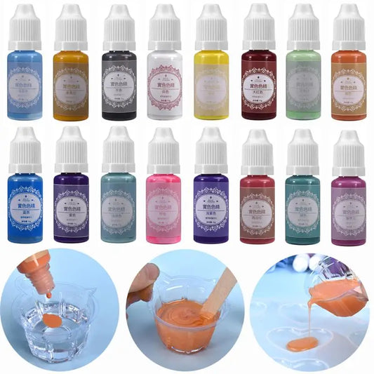 10g DIY Resin Pigment UV Epoxy Silicone Mold Pigment Alcohol Ink Liquid Colorant Dye Ink Diffusion for Resin Jewelry Making