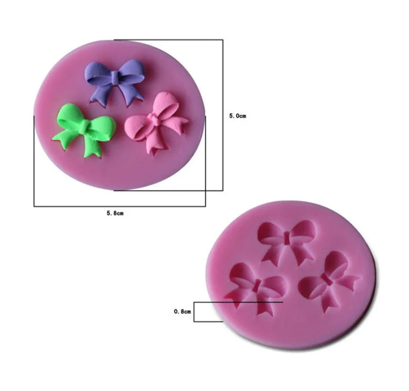 1pc Cake Mold Bowknots Flower 3D Fondant Mold Silicone Cake Decorating Tool Chocolate Soap Stencils Kitchen Baking Accessories