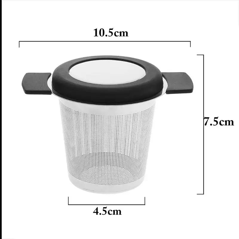 Stainless Steel Reusable Tea Infuser Basket Fine Mesh Tea Strainer With Handles Lid Tea and Coffee Filters for Loose Tea Leaf
