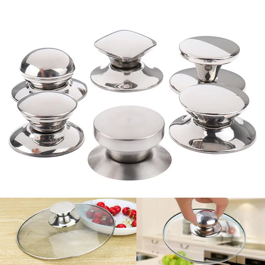 1PC Stainless Steel Tableware Pot Lid Handle Handle Fixed Suction Cup Handle Anti-scald Handle Kitchen Cookware Kitchen Supplies