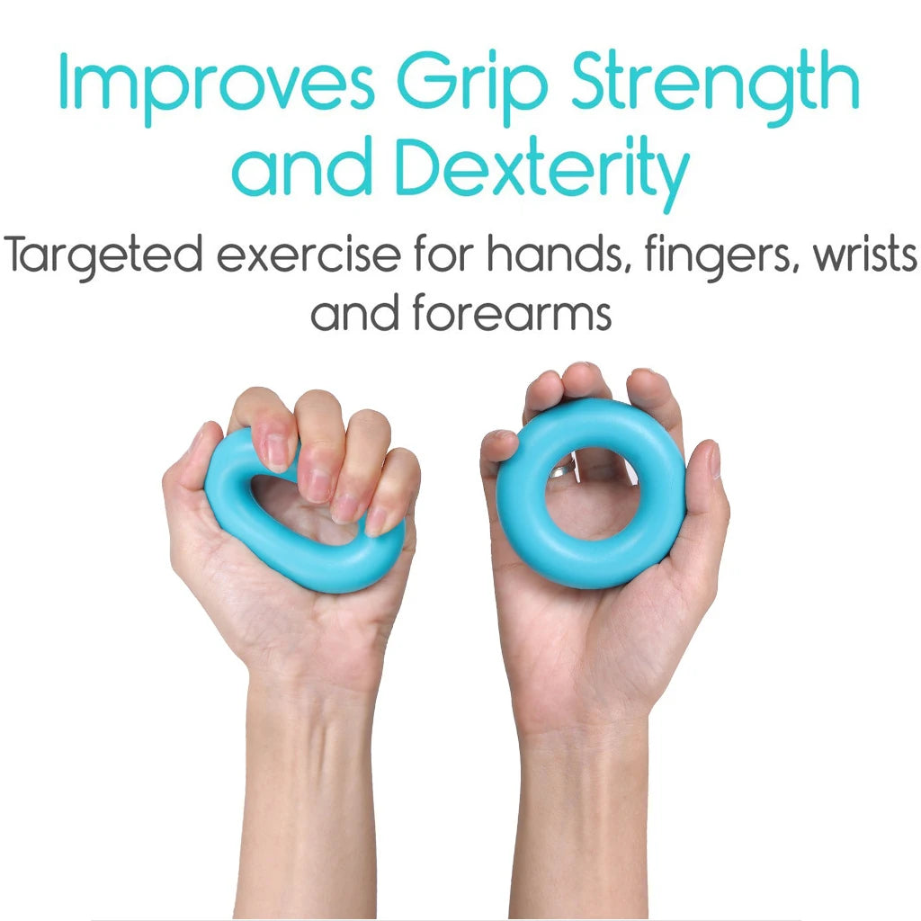 WorthWhile Silica Gel Hand Grip Ring Men Women Gym Fitness Finger Heavy Exerciser Ball Strength Muscle Recovery Gripper Trainer