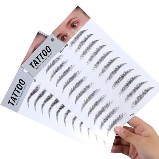 1 Sheet 4D Water-based Hair-liked Eyebrow Tattoo Sticker Waterproof Cosmetics Long Lasting Makeup False Eyebrows Stickers