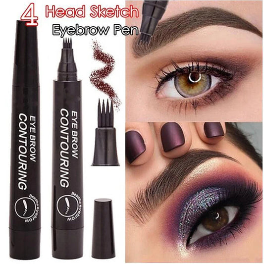5Colors Long Lasting Brown Liquid Eyebrow Pen Waterproof 4 Fork Tip Eyebrow Tattoo Pencil Women Eye Cosmetic Beauty Makeup TSLM1