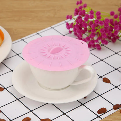Silicone Cup Lid Anti-Dust Bowl Cover Cup Seals Lids Drinking Cup Lid FDA Silicone Heat Resistant Sealed Cover Drinkware Home