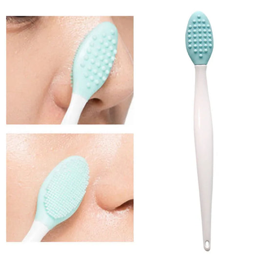 Beauty Skin Care Wash Face Silicone Brush Exfoliating Nose Clean Blackhead Removal Brush Tool with Replacement Head
