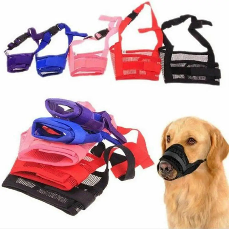 1PC Adjustable Mesh Breathable Small&Large Dog Mouth Muzzle Anti Bark Bite Chew Dog Muzzles Training Products Pet Accessories