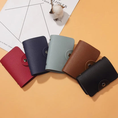 New Leather Function 24 Bits Card Case Business Card Holder Men Women Credit Passport Card Bag ID Passport Card Wallet 8 Colors