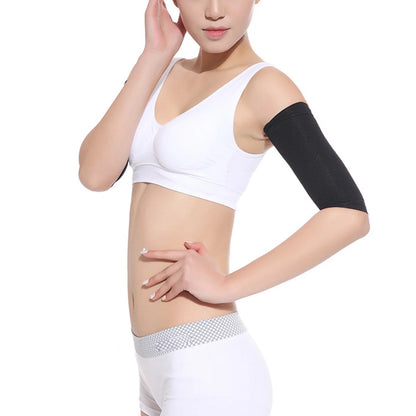 Elastic Compression Arm Warmers Female Men Slimming Calories Arm Sleeves Support Elbow Sock Massager Arm Wraps Solid Two Colors