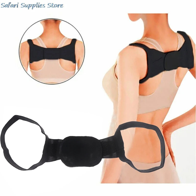 1Pc Massager Shapewear Chest Belt Back Shoulder Posture Corrector Black