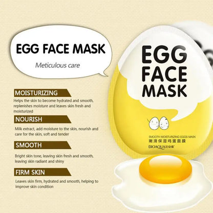 BIOAQUA Egg Facial Mask Smooth Moisturizing Face Mask Oil Control Shrink Pores Whitening Brighten Wrapped Mask Skin Care