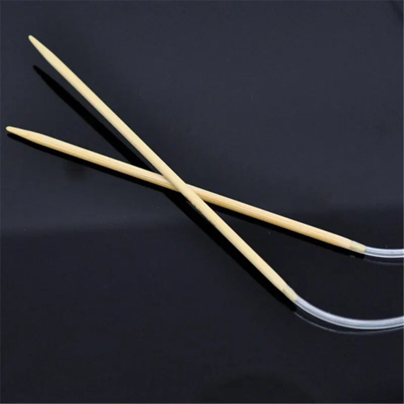 1PC 3.25mm Bamboo Circular Knitting Needles Transparent Tube Crochet Hooks DIY Craft Needles Loom Tool Home Supplies 120cm Long