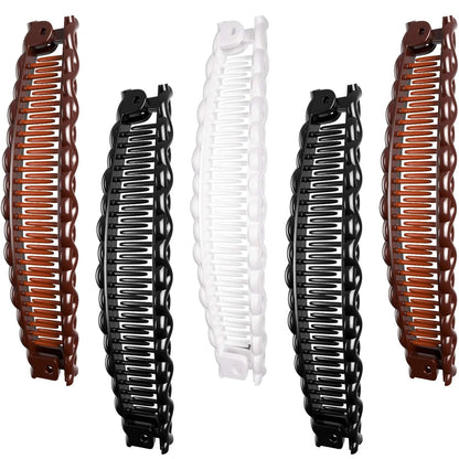 Solid Color Banana Hair Clip For Women Wave Comb Hairpin Disc Hair  Tools Fashion Practical Hair Accessories