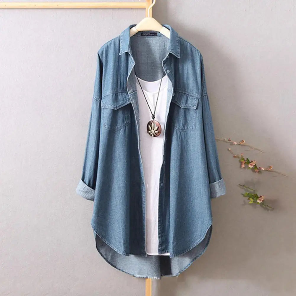 M - 5XL Plus Size Women Shirt Solid Color Single Breasted Long Sleeve Summer Lapel Buttons Shirts Ladies Blouse Blusa