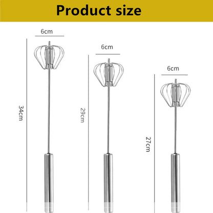 Household Semi-Automatic Rotating Egg Beater Stainless Steel Turning Cream Utensils Whisk Manual Mixer Kitchen Egg Tool